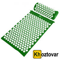 Ортопедический массажный коврик с подушкой Acupressure Mat Темно-зеленый