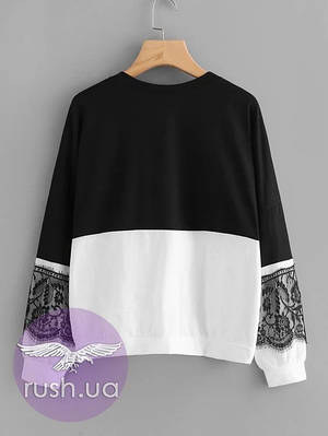 Гарний жіночий світшот з мереживом,РОЗМЫР ТЫЛЬКИ 46