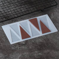 Молд для шоколаду Трикутники 109 на 215 мм сірий