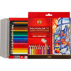Художні кольорові олівці POLYCOLOR, 36 кв., карт., фото 4
