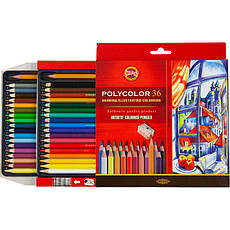 Художні кольорові олівці POLYCOLOR, 36 кв., карт., фото 5