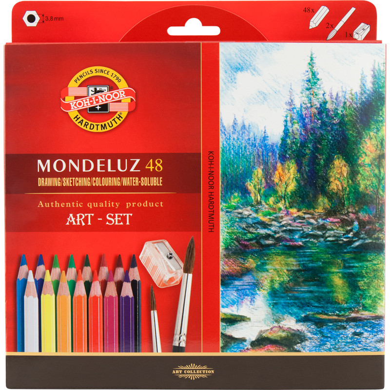 Олівці кольорові аквар.Mondeluz, 48 кол.