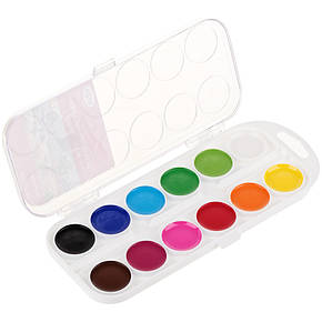 Фарби акв. "Мультики", пласт.упак., б/к, 12 цв., фото 3