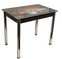 Стол кухонный нераскладной Даллас 90*60см со стеклом 06-156