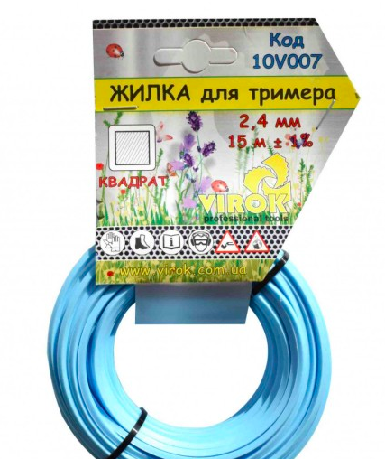 Волосінь для тримера Квадрат д 2.7 мм х 15 м Virok