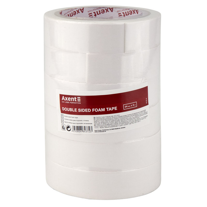Стрічка клейка двостороння, 24 мм*2 м, вспенен.