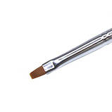 Пензель для гелю, бази пряма, рівна штучна №4 з дерев'яною ручкою Global Fashion, фото 4