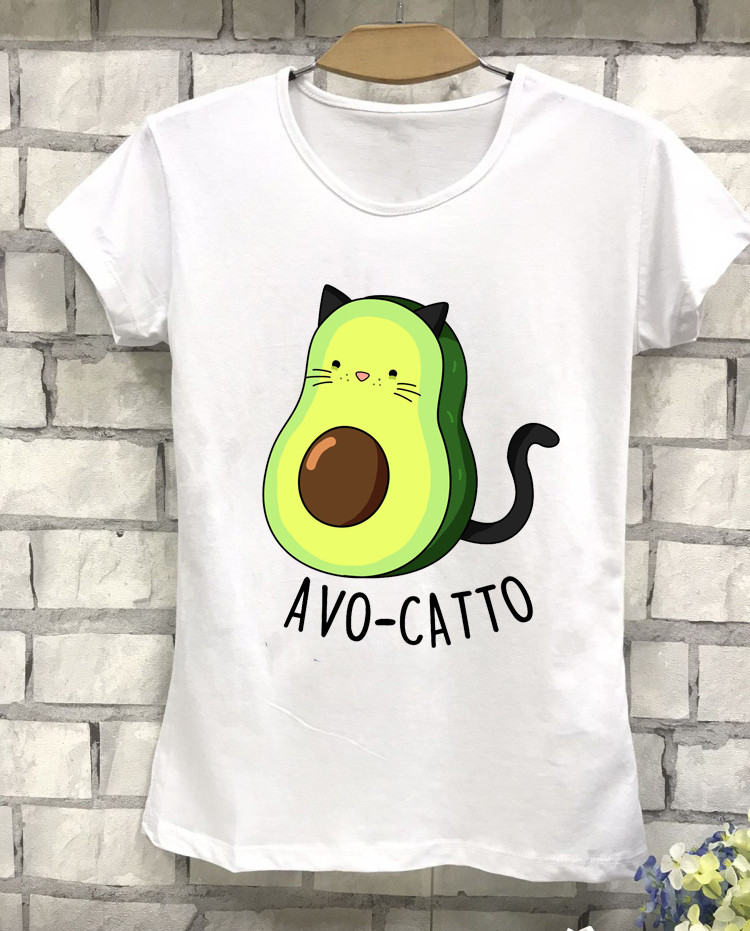 Жіноча футболка з принтом Авокадо Avo-catto