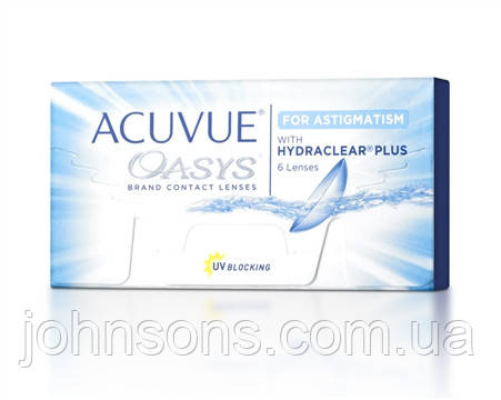 Лінзи астигматичні Acuvue Oasys witn Hydraclear Plus for Astigmatism 1уп(6шт), Контактні лінзи для астигматизма