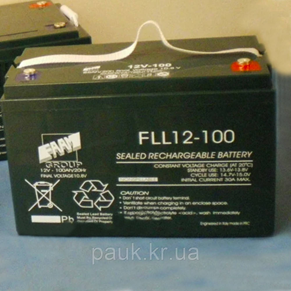 Акумулятор FAAM FLL(AGM) 12V-100A, герметична стаціонарна батарея для безперебійника живлення, акумулятор для котла