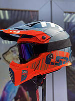 Мотошлем LS2 MX437 FAST EVO XCODE MATT FI. ORANGE BLUE S