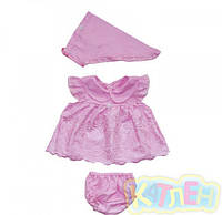 Нарядное Платье с трусиками и косынкой для новорожденной 52-86 рост розовый