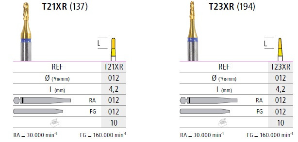Бор з нітрид-титановим покриттям T21XR 12 RA на кутовий наконечник