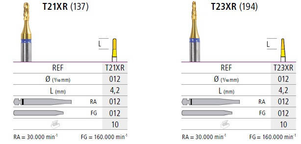 Бор з нітрид-титановим покриттям T21XR 12 RA на кутовий наконечник, фото 1