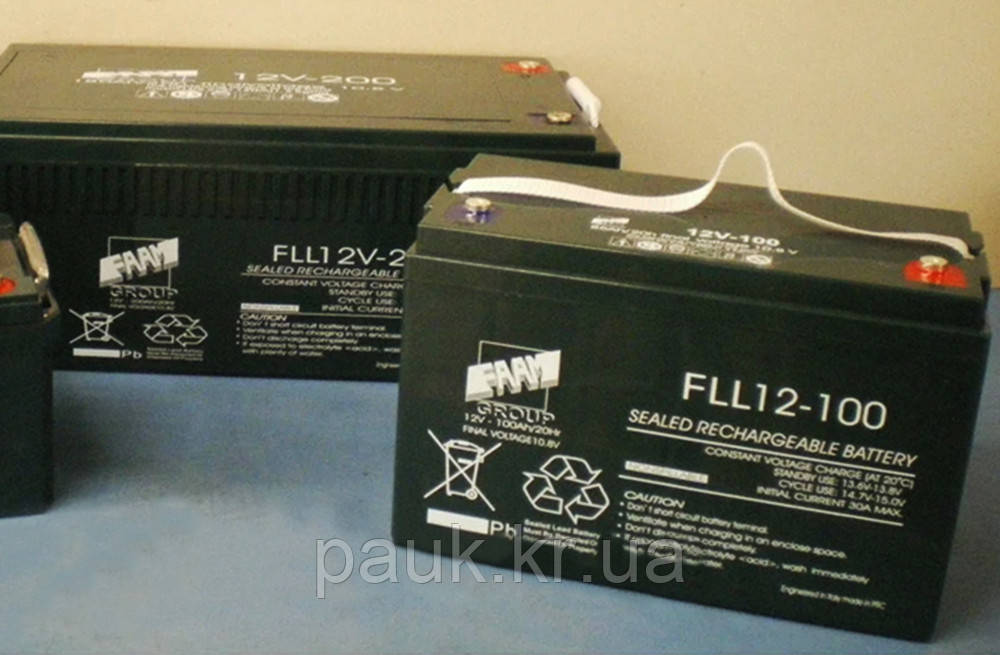 Акумулятор FAAM FLL(AGM) 12V-120A, герметична акумуляторна батарея для дбж, систем освітлення, тип AGM, фото 1