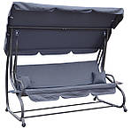 Садова гойдалка-диван Relax Plus 3 місцева сіра, фото 2