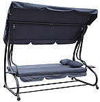 Садова гойдалка-диван Relax Plus 3 місцева сіра, фото 4