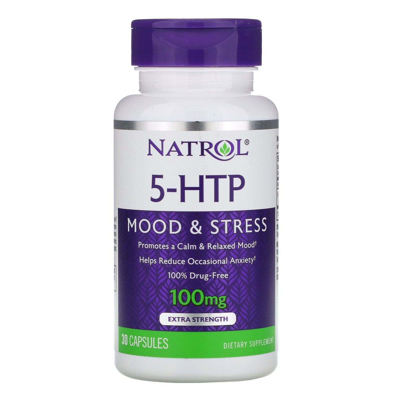 Natrol, 5-HTP, 100 мг, 5-гідрокси L-триптофан, 30 капсул