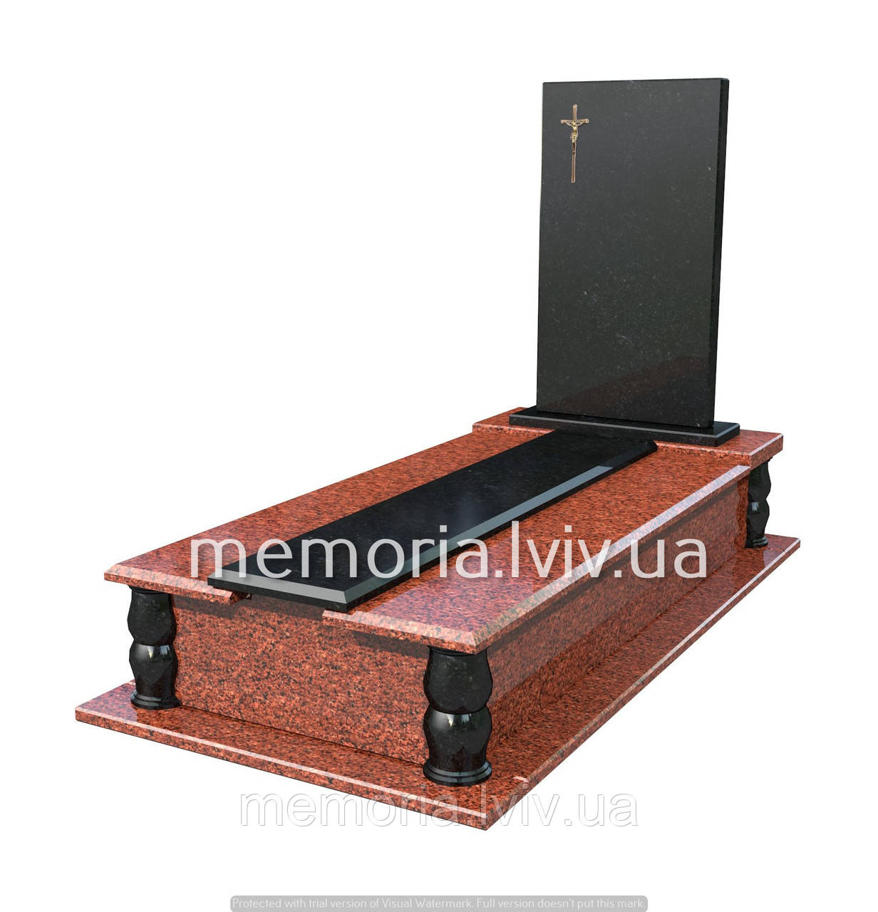 Одинарний гранітній пам’ятник Л104, фото 1