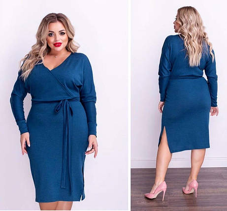 Елегантне жіноче плаття на запах з V-подібним вирізом, тканина "Ангора" 60, 62 розмір 60, фото 1