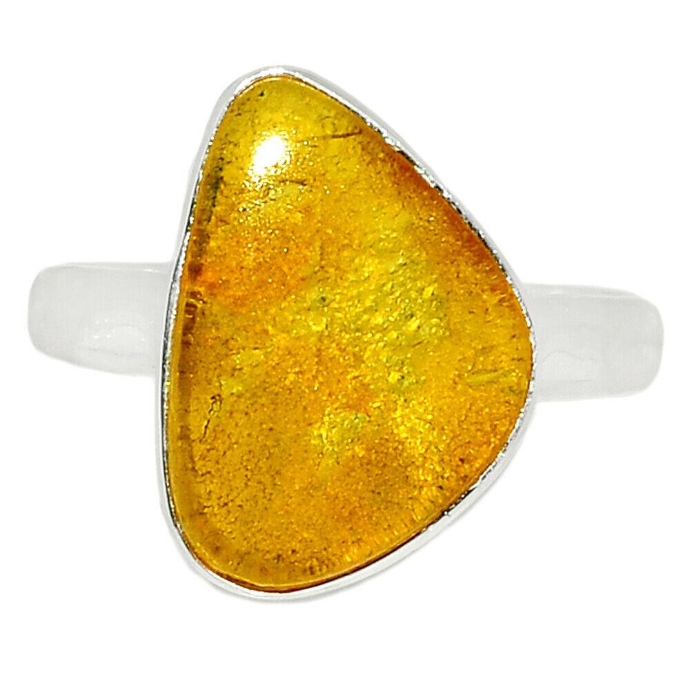 Срібне кільце з бурштином Прибалтійським, 1674К