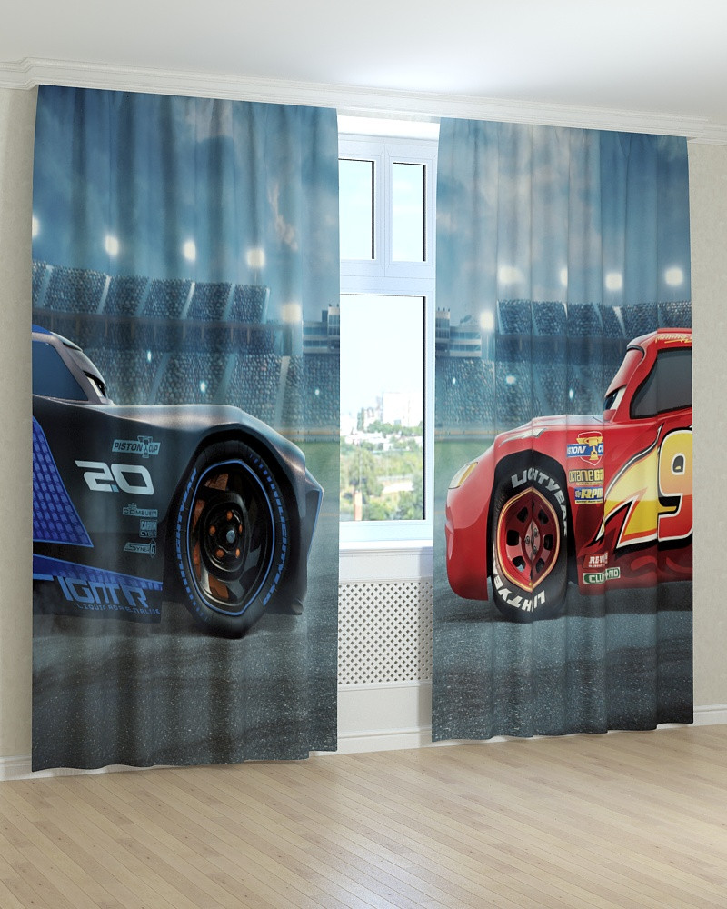 Фото шторы Тачки 3d, фото 1