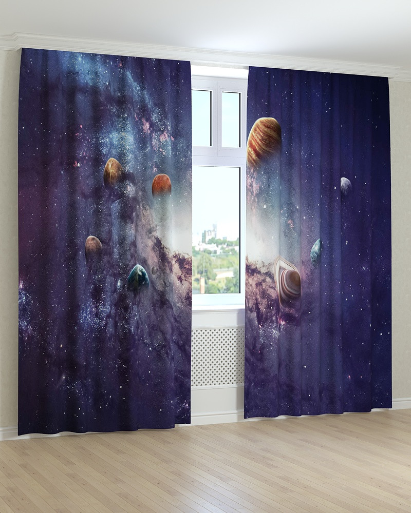 Фото штори планети в космосі, фото 1