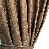 Готові мармурові штори Комплект штор з підхватами Штори під мармур 150х270 Колір Коричневий, фото 4