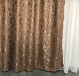 Готові мармурові штори Комплект штор з підхватами Штори під мармур 150х270 Колір Коричневий, фото 5