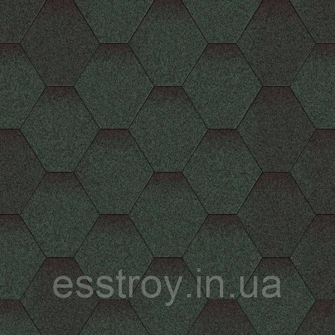 Бітумова гнучка черепиця Акваїзол "Мозаїка" зелена мікс