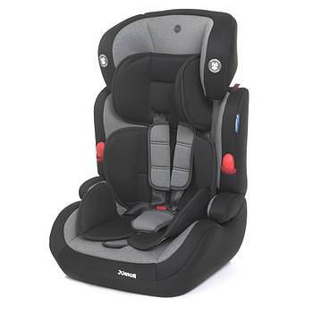 Дитяче автокрісло + бустер El Camino ME 1008 Royal Gray група 1-2-3 (9-36кг) Чорно-сіре