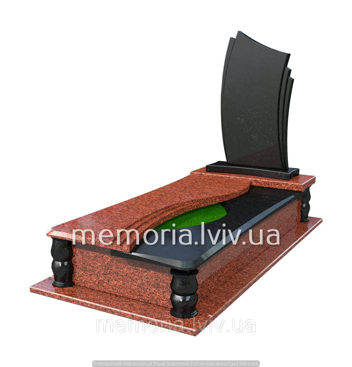 Одинарний гранітній пам’ятник Л118, фото 1