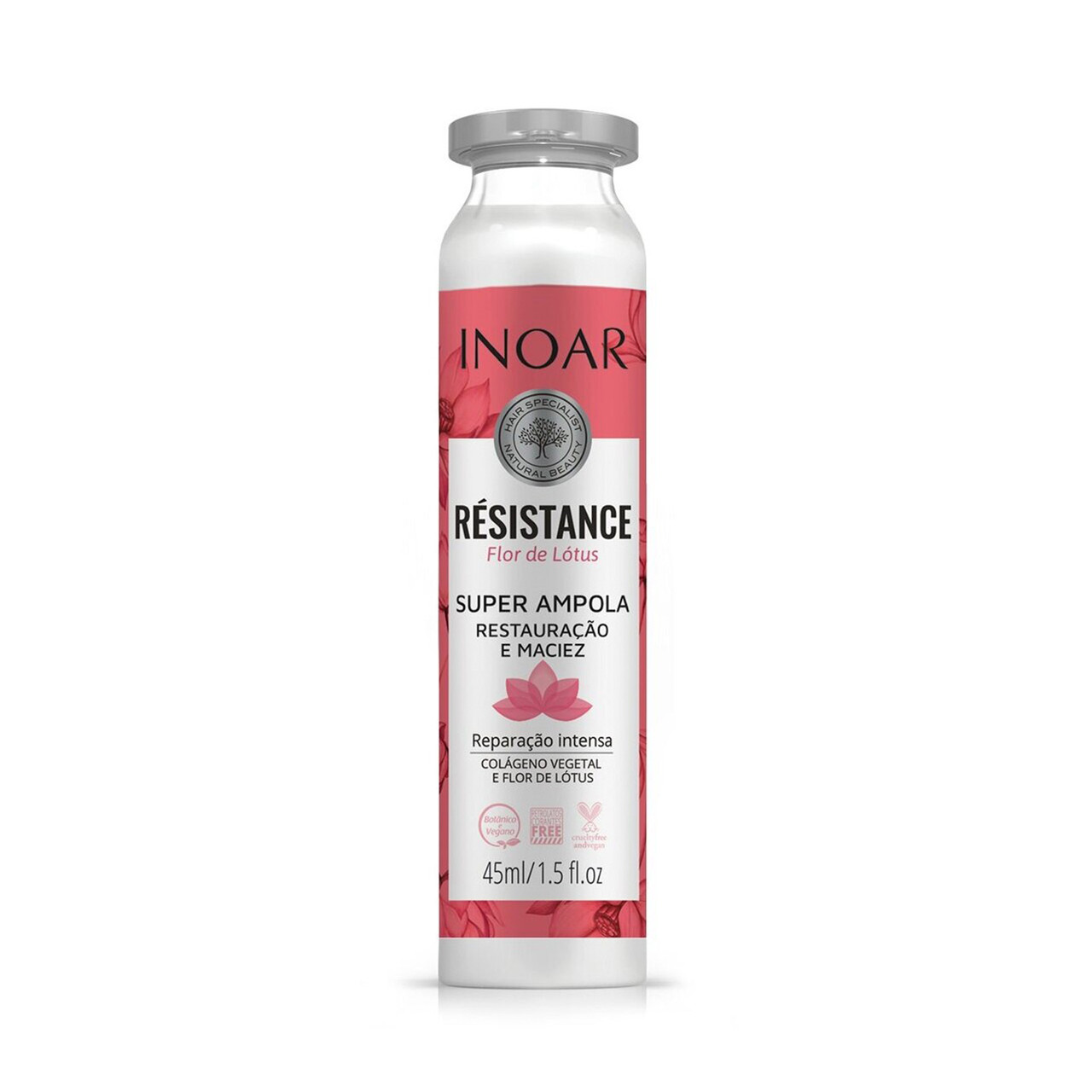 Ламінування волосся з екстрактом квітів Лотосу, Inoar Resistance Lotus Flower super ampoule, 45 ml