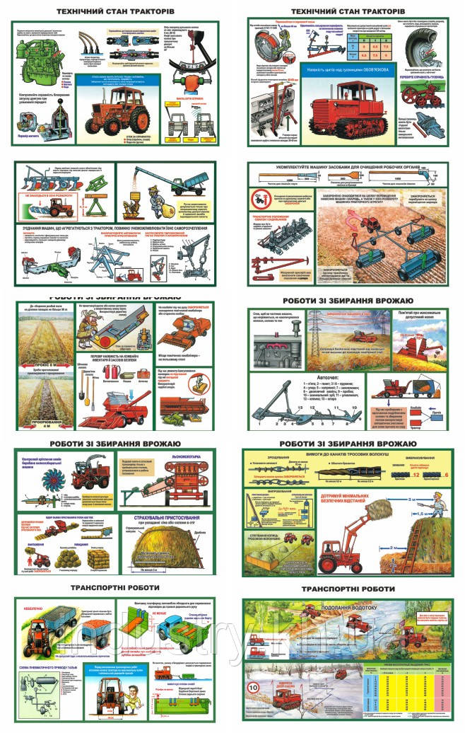 "Безпека праці в сільському господарстві" (10 плакатів, ф. А3)