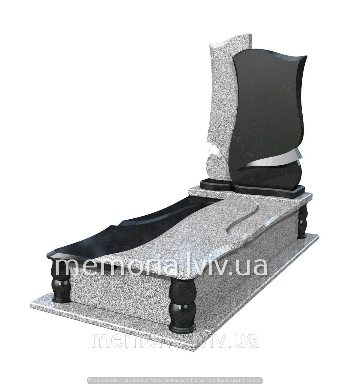 Одинарний гранітній пам’ятник П101, фото 1