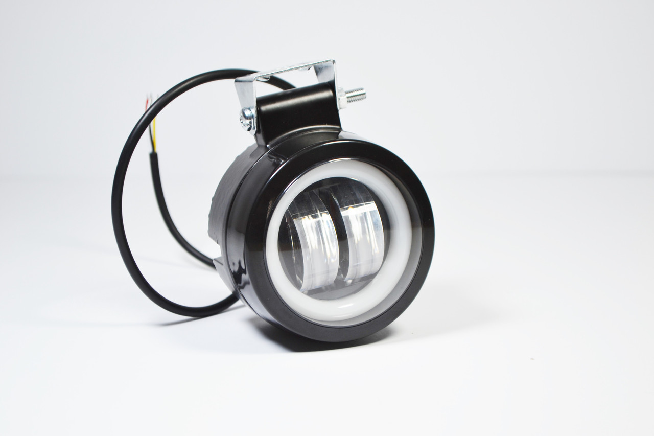 LED фара 20Вт ПЕРЕВЕРНУТА кругла з ДХО Чіткої світловий тіньової кордоном+ СТРОБОСКОП, фото 1