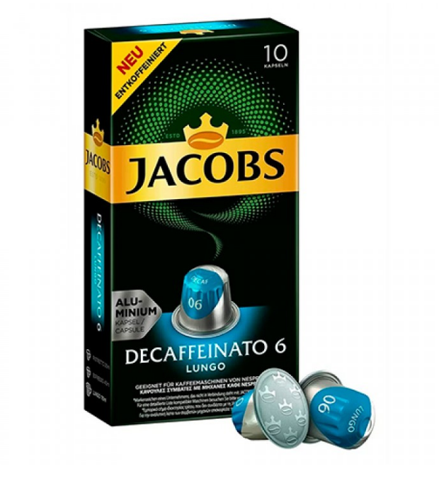 Кава в капсулах Nespresso Jacobs Decaffeinato Lungo 6 (Неспресо) 10 шт. Нідерланди, Якобс