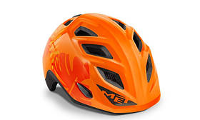 Велошлем Met Elfo Orange Jungle Glossy для дітей 2-4 роки з візором та системою Safe-T E-Twist