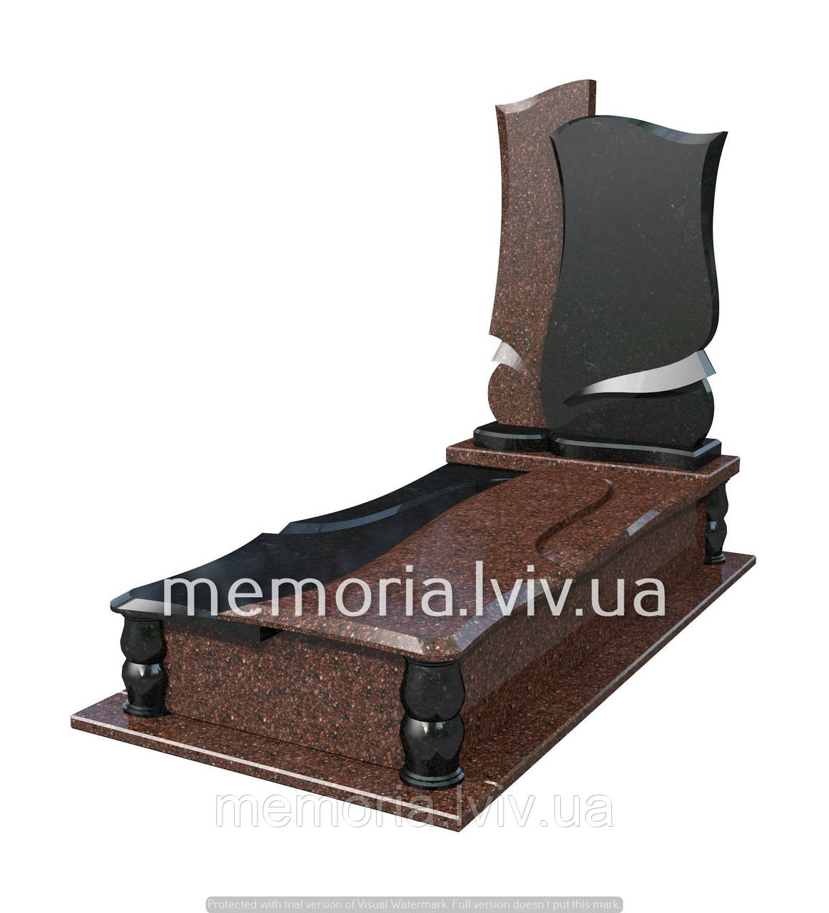 Одинарний гранітній пам’ятник Т101, фото 1