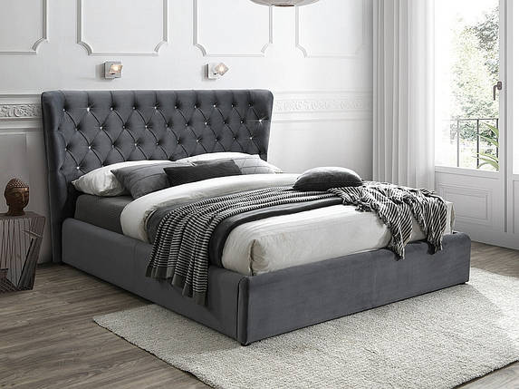 Кровать CARVEN VELVET Signal 160x200 Серый, фото 2