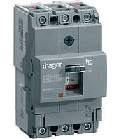Автоматичний вимикач x160, In=160А, 3п, 25kA, Трег./Мфикс., Hager (HHA160H)