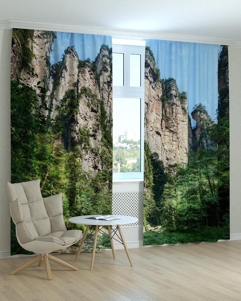 Фотоштори скелі в лісі 3d, фото 1