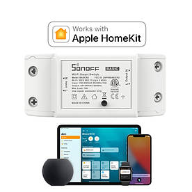 Apple HomeKit Sonoff Basic R2 WiFi реле для розумного будинку (вимикач, выключатель для умного дома, eWeLink)