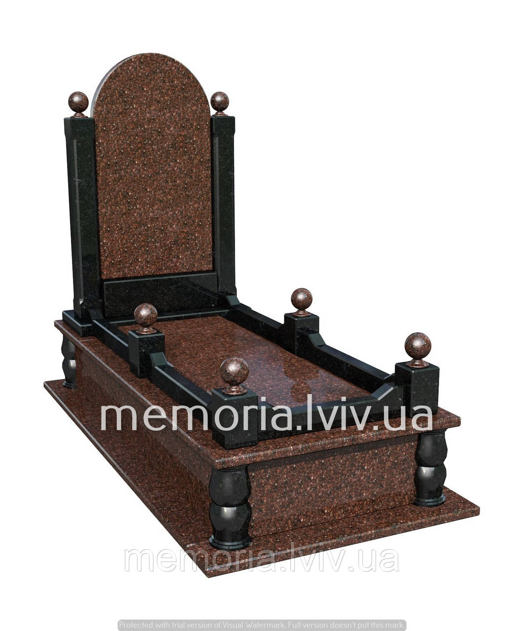 Одинарний гранітній пам’ятник Т121, фото 1