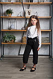 Чорні брюки кюлоти для дівчинки р.128, SmileTime Culottes, фото 4