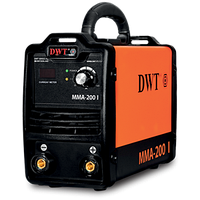 Сварочный инвертор DWT ММА-200 I, ток постоянный, электроды 2,5 до 3,2 мм, защита корпуса IP21В