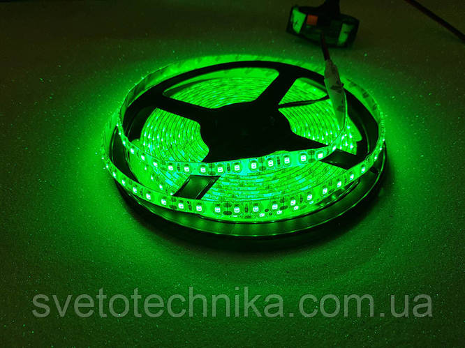 Светодиодная лента в силиконе (влагозащищенная) зеленая 12 вольт 9.6W ...