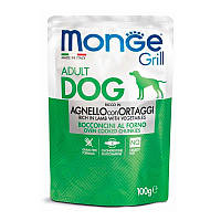Влажный корм для взрослых собак Monge (Монж) Dog Grill Agnello Ortaggi с ягненком и овощами 100 г