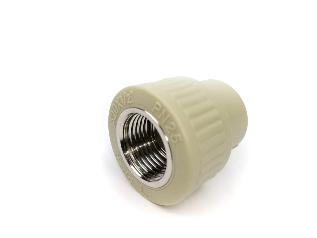 Муфта на поліпропіленову трубу 20 мм*1/2 внутр, фото 1