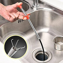 Трос для чищення труб каналізації Cleaning Hook 60 см, фото 3